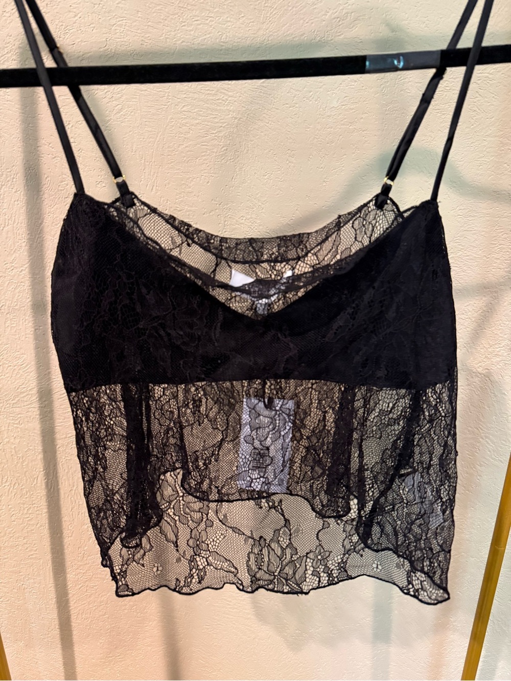 WeWoreWhat Black Lace Sheer Cami